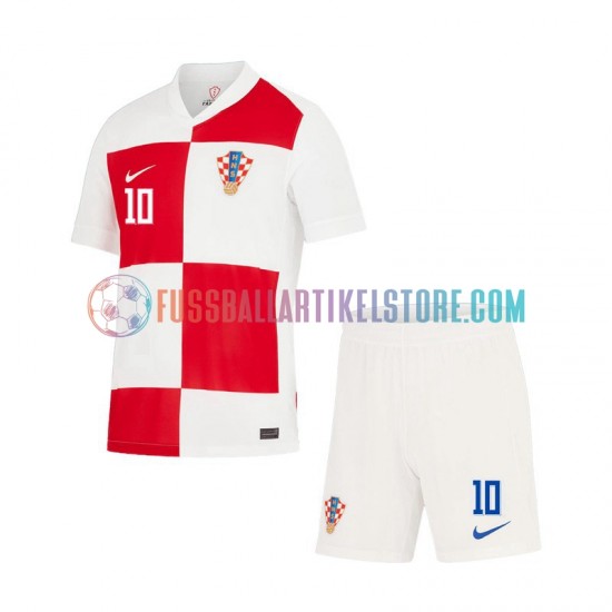 Kroatien Heimausrüstung Modrić Luca 10 Euro 2024 Kinder Set(Trikot und Hose) S/S