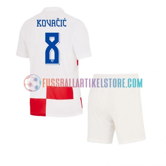 Kroatien Heimausrüstung Mateo Kovacic 8 Euro 2024 Kinder Set(Trikot und Hose) S/S