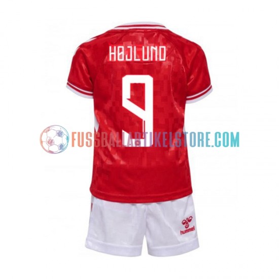 Dänemark Heimausrüstung Hojlund 9 Euro 2024 Kinder Set(Trikot und Hose) S/S