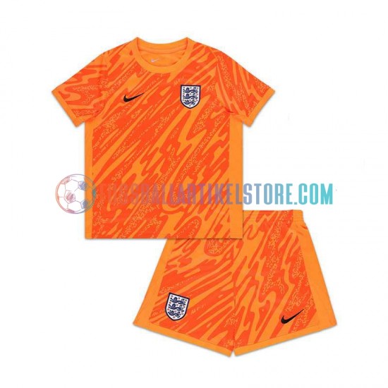 England Heimausrüstung Torwart Euro 2024 Kinder Set(Trikot und Hose) Orange S/S