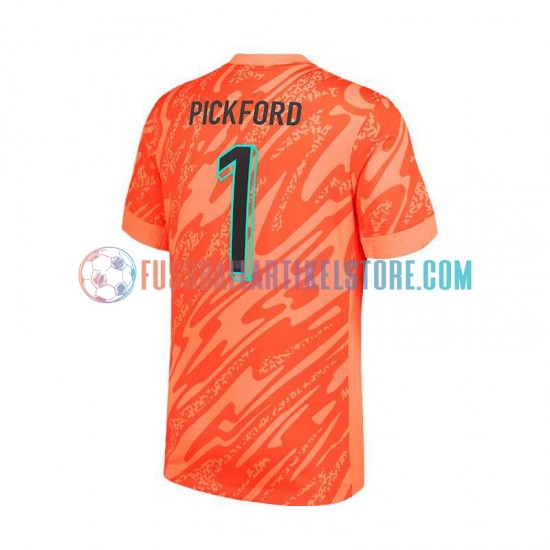 England Heimausrüstung Torwart Pickford 1 Euro 2024 Herren Trikot Orange S/S