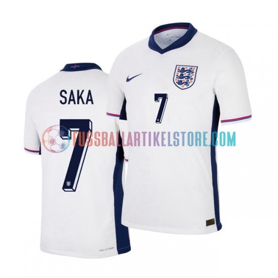 England Heimausrüstung Saka 7 Euro 2024 Herren Trikot Weiß S/S