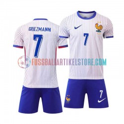 Frankreich Auswärtsausrüstung Antoine Griezmann 7 Euro 2024 Kinder Set(Trikot und Hose) S/S