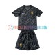 Frankreich Auswärtsausrüstung Torwart Euro 2024 Kinder Set(Trikot und Hose) Schwarz S/S