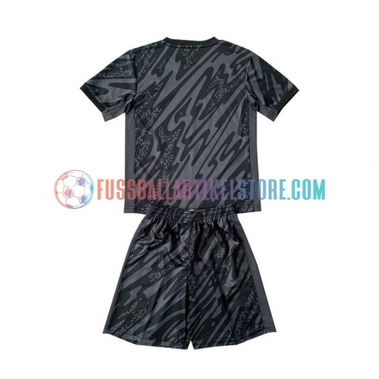 Frankreich Auswärtsausrüstung Torwart Euro 2024 Kinder Set(Trikot und Hose) Schwarz S/S