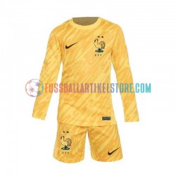 Frankreich Heimausrüstung Torwart Euro 2024 Kinder Set(Trikot und Hose) Gelb L/S