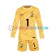 Frankreich Heimausrüstung Torwart Hugo Lloris 1 Euro 2024 Kinder Set(Trikot und Hose) Gelb L/S