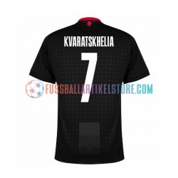 Georgien Auswärtsausrüstung Kvaratskhelia 7 Euro 2024 Herren Trikot Schwarz S/S
