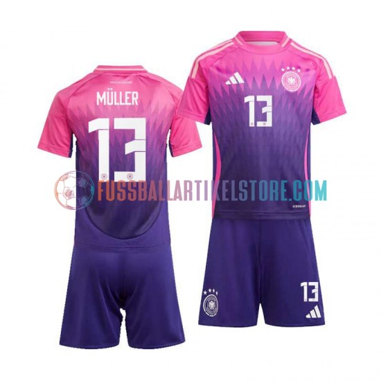 Deutschland Auswärtsausrüstung Thomas Muller 13 Euro 2024 Kinder Set(Trikot und Hose) S/S