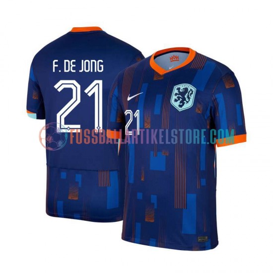 Niederlande Auswärtsausrüstung Frenkie de Jong 21 Euro 2024 Herren Trikot S/S