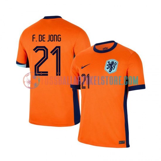 Niederlande Heimausrüstung Frenkie de Jong 21 Euro 2024 Herren Trikot S/S