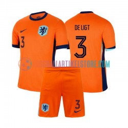 Niederlande Heimausrüstung Matthijs de Ligt 3 Euro 2024 Kinder Set(Trikot und Hose) S/S