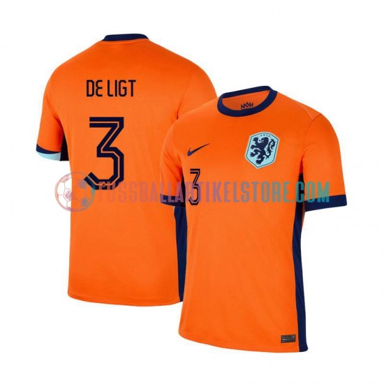 Niederlande Heimausrüstung Matthijs de Ligt 3 Euro 2024 Herren Trikot S/S