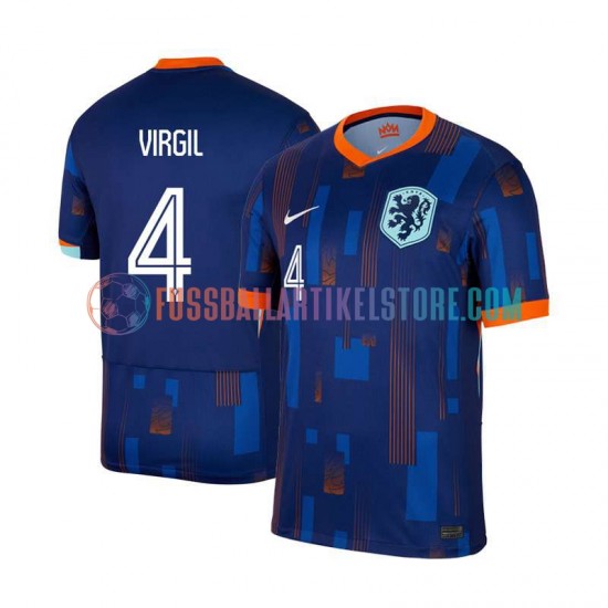 Niederlande Auswärtsausrüstung Virgil van Dijk 4 Euro 2024 Herren Trikot S/S