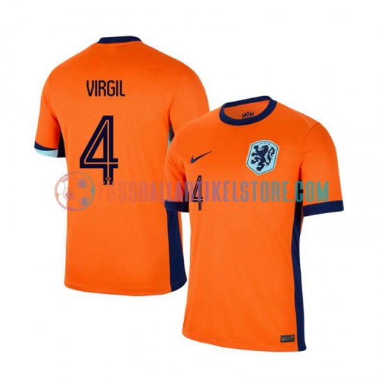 Niederlande Heimausrüstung Virgil van Dijk 4 Euro 2024 Herren Trikot S/S