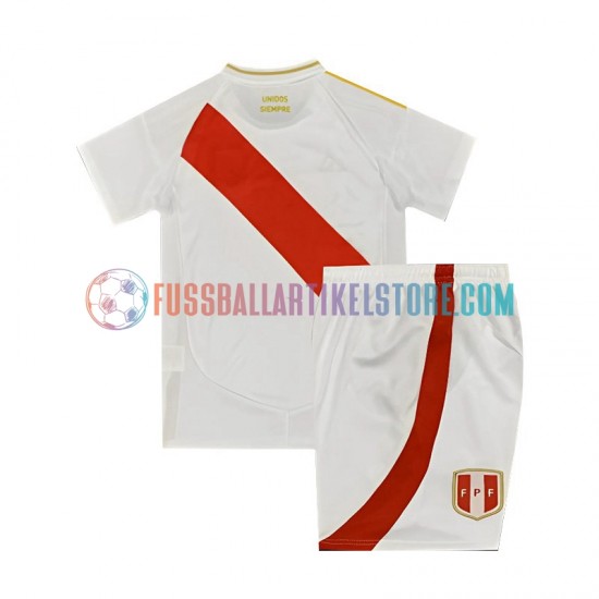 Peru Heimausrüstung Copa America 2024 Kinder Set(Trikot und Hose) Weiß S/S