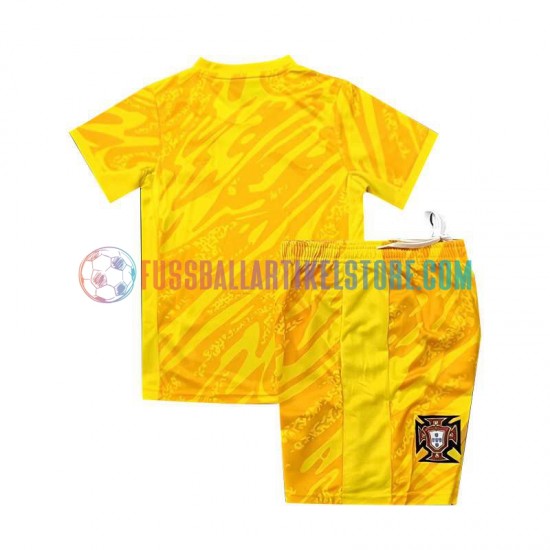 Portugal Heimausrüstung Torwart Euro 2024 Kinder Set(Trikot und Hose) Gelb S/S