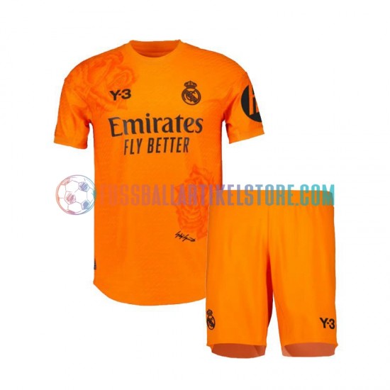 Real Madrid Ausweichausrüstung Torwart Y3 2023-2024 Kinder Set(Trikot und Hose) Orange S/S