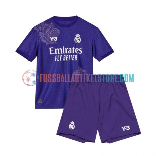 Real Madrid Viertesausrüstung 2023-2024 Kinder Set(Trikot und Hose) Lila S/S