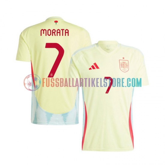 Spanien Auswärtsausrüstung Alvaro Morata 7 Euro 2024 Herren Trikot S/S