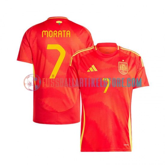 Spanien Heimausrüstung Alvaro Morata 7 Euro 2024 Herren Trikot S/S