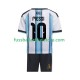 Argentinien Heimausrüstung Lionel Messi 10 World Cup 2026 Kinder Set(Trikot und Hose) S/S