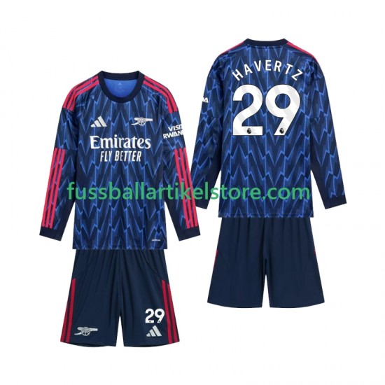 Arsenal Auswärtsausrüstung Havertz 29 2025-2026 Kinder Set(Trikot und Hose) L/S