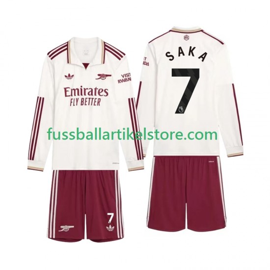 Arsenal Ausweichausrüstung Saka 7 2025-2026 Kinder Set(Trikot und Hose) L/S