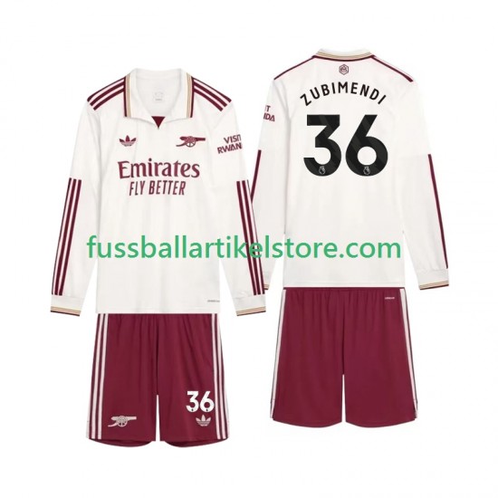 Arsenal Ausweichausrüstung Zubimendi 36 2025-2026 Kinder Set(Trikot und Hose) L/S