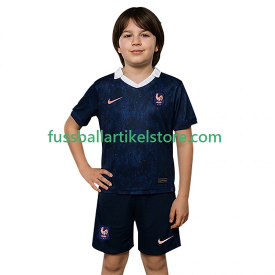 Frankreich Heimausrüstung 2025 Kinder Set(Trikot und Hose) S/S
