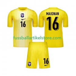 Frankreich Heimausrüstung Torwart Mike Maignan 16 2025 Kinder Set(Trikot und Hose) S/S