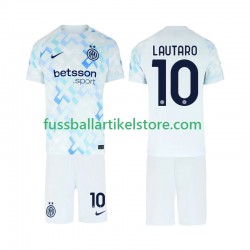 Inter Mailand Auswärtsausrüstung Lautaro Martinez 10 2025-2026 Kinder Set(Trikot und Hose) S/S
