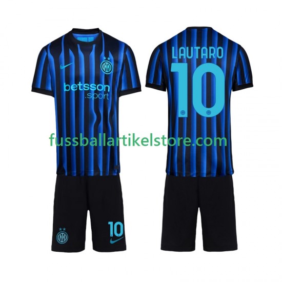 Inter Mailand Heimausrüstung Lautaro Martinez 10 2025-2026 Kinder Set(Trikot und Hose) S/S