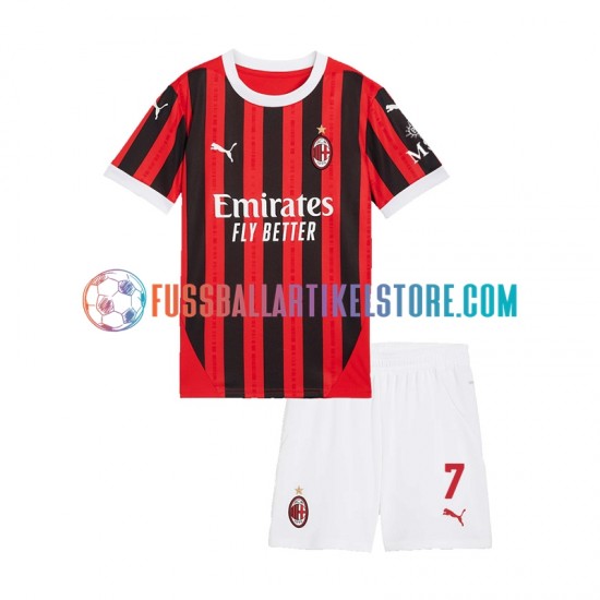 AC Mailand Heimausrüstung Alvaro Morata 7 2024-2025 Kinder Set(Trikot und Hose) S/S