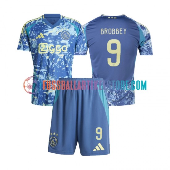 Ajax Amsterdam Auswärtsausrüstung Brian Brobbey 9 2024-2025 Kinder Set(Trikot und Hose) S/S