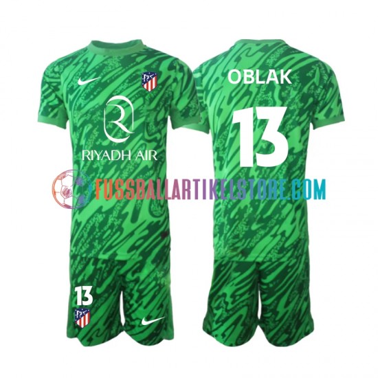 Atlético Madrid Auswärtsausrüstung Torwart Jan Oblak 13 2024-2025 Kinder Set(Trikot und Hose) S/S