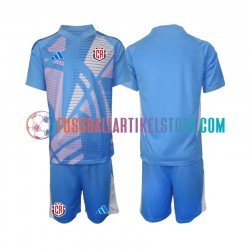 Costa Rica Heimausrüstung Torwart 2024 Kinder Set(Trikot und Hose) Blau S/S