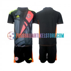 Costa Rica Ausweichausrüstung Torwart 2024 Kinder Set(Trikot und Hose) Schwarz S/S