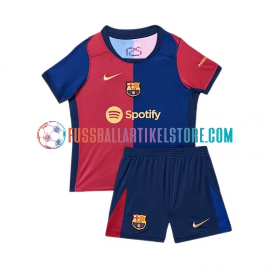 FC Barcelona Heimausrüstung 2024-2025 Kinder Set(Trikot und Hose) S/S