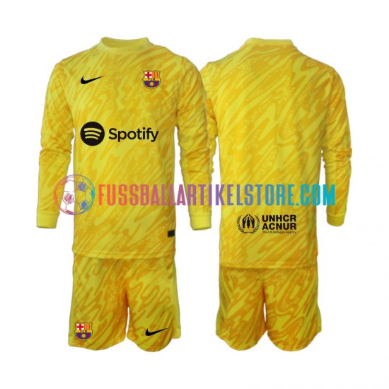 FC Barcelona Auswärtsausrüstung Torwart 2024-2025 Kinder Set(Trikot und Hose) L/S