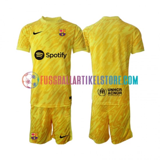 FC Barcelona Auswärtsausrüstung Torwart 2024-2025 Kinder Set(Trikot und Hose) S/S