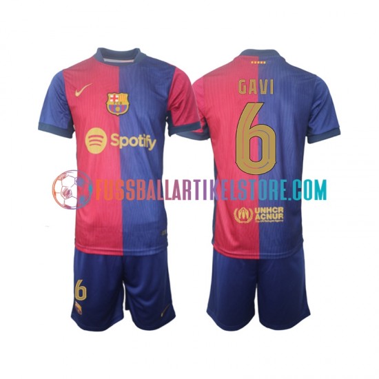 FC Barcelona Heimausrüstung UCL Font Gavi 6 2024-2025 Kinder Set(Trikot und Hose) S/S