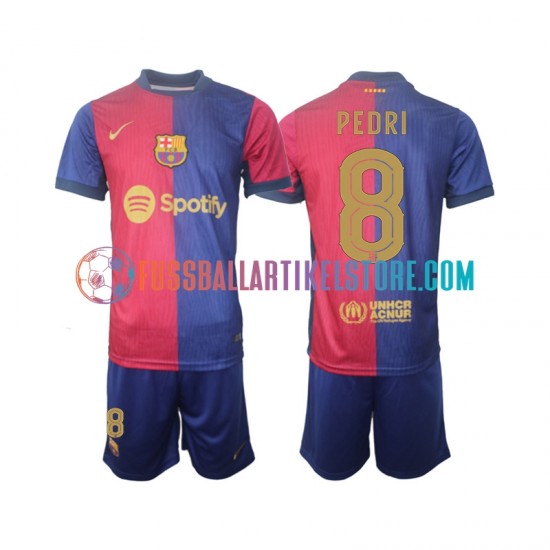 FC Barcelona Heimausrüstung UCL Font PEDRI 8 2024-2025 Kinder Set(Trikot und Hose) S/S