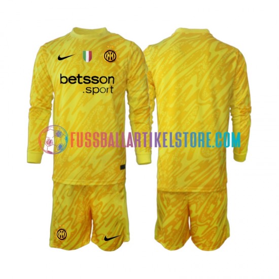 Inter Mailand Auswärtsausrüstung Torwart 2024-2025 Kinder Set(Trikot und Hose) L/S