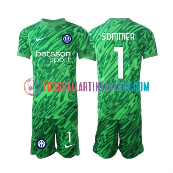 Inter Mailand Heimausrüstung Torwart Yann Sommer 1 2024-2025 Kinder Set(Trikot und Hose) S/S