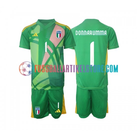 Italien Auswärtsausrüstung Torwart Donnarumma 1 Euro 2024 Kinder Set(Trikot und Hose) S/S