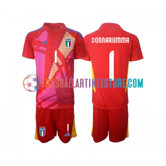 Italien Ausweichausrüstung Torwart Donnarumma 1 Euro 2024 Kinder Set(Trikot und Hose) S/S