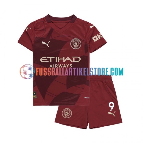 Manchester City Ausweichausrüstung Erling Haaland 9 2024-2025 Kinder Set(Trikot und Hose) S/S