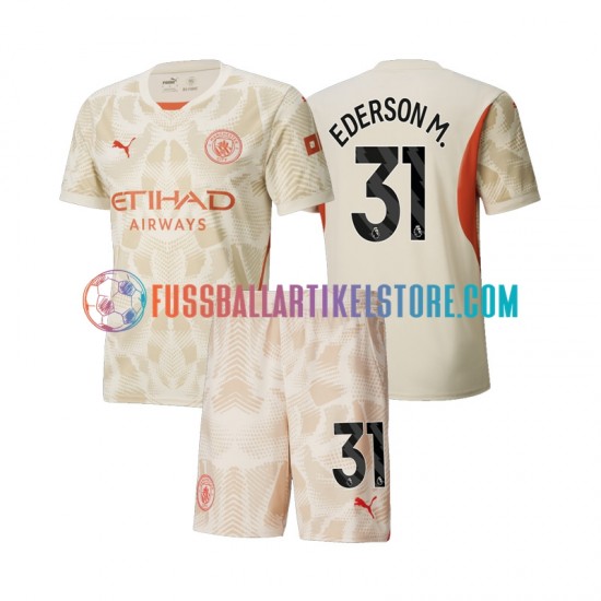 Manchester City Ausweichausrüstung Torwart Ederson Moraes 31 2024-2025 Kinder Set(Trikot und Hose) S/S