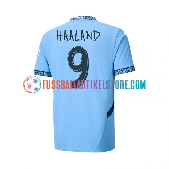 Manchester City Heimausrüstung UCL Font Haaland 9 2024-2025 Herren Trikot S/S